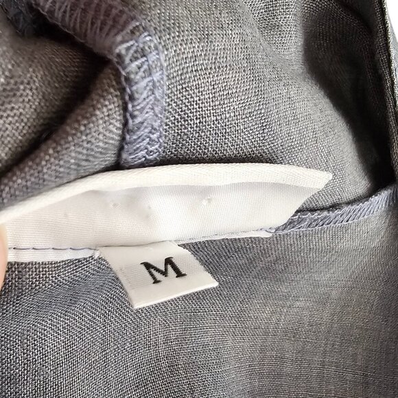 Bryn Walker Womens 100% Linen Lagenlook Tie Front Long Sleeve Cardigan, Grey, M - Picture 7 of 10